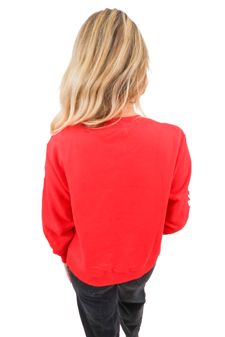 Queen of Sparkles red queen of beers sweatshirt (XS; retail $188)