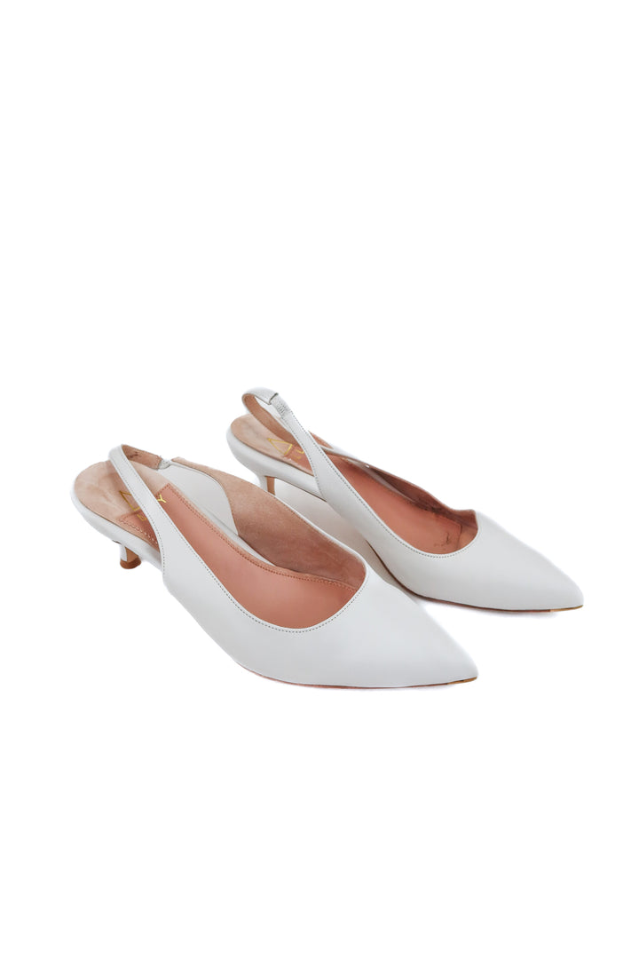Ally white slingbacks (40; retail $335)