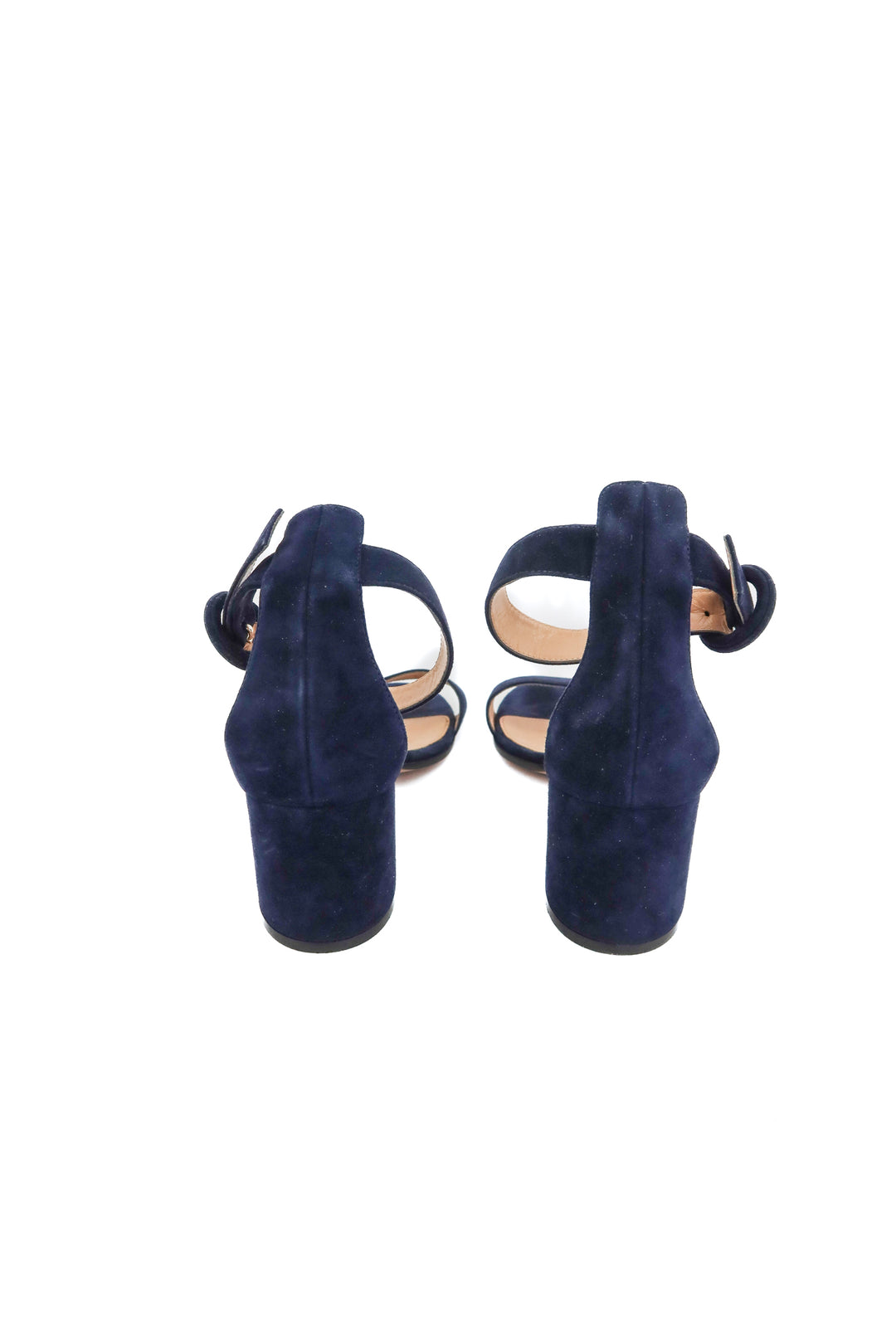 gianvitto rossi navy chunky heel sandals (37; retail $595)
