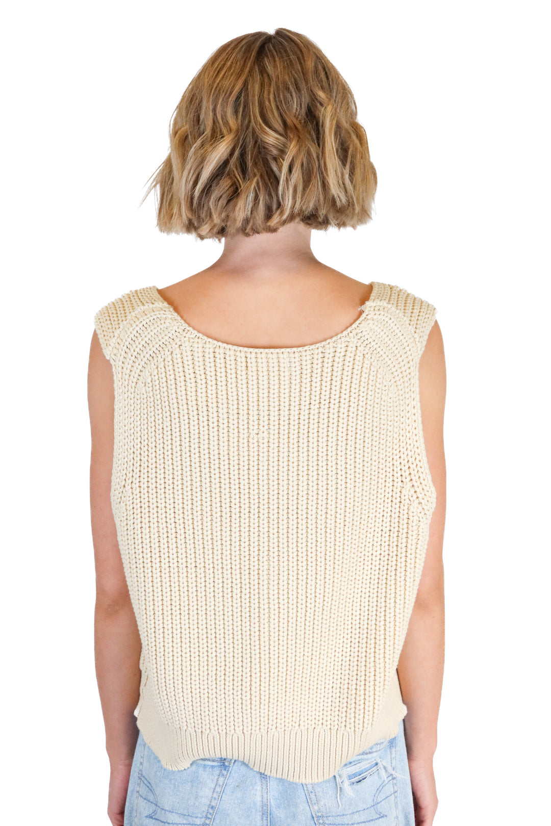 Topshop Beige Knit Vest Top (4/6; retail $69.99)