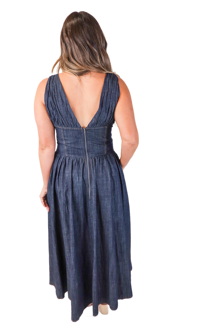 SOLD: free market denim midi dress (XL; retail $68)