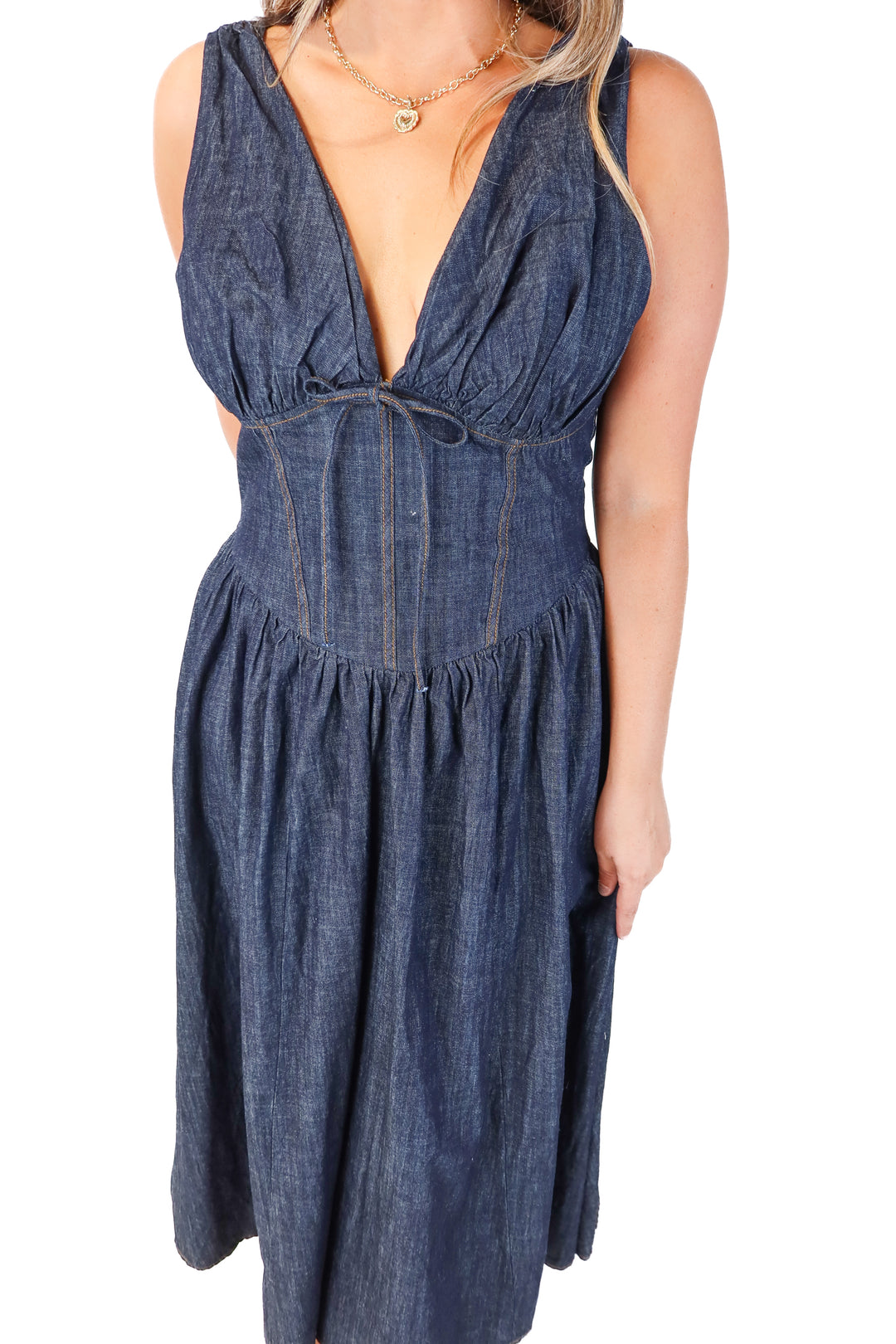 SOLD: free market denim midi dress (XL; retail $68)