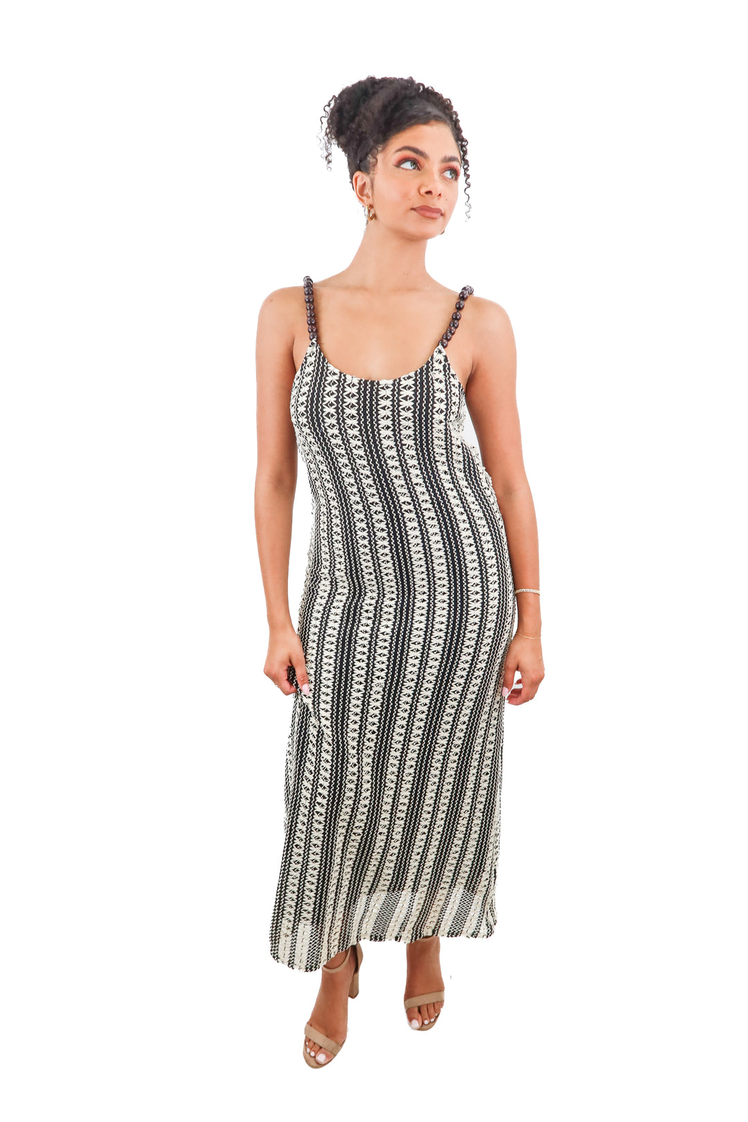 Lovelo black and cream knit Becca maxi dress NWT (S; retail $63)