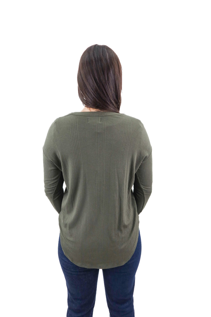 lou & grey green long sleeve top (xs)