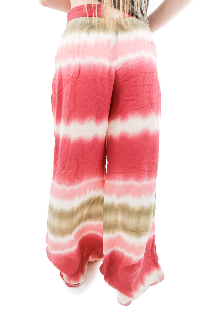 zara pink green tie dye maxi skirt (s)