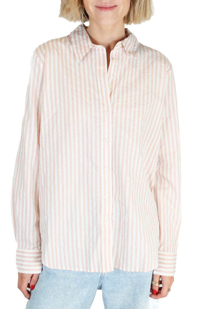 Ann Taylor Pink Striped Button Down NWT (M; retail $69.50)