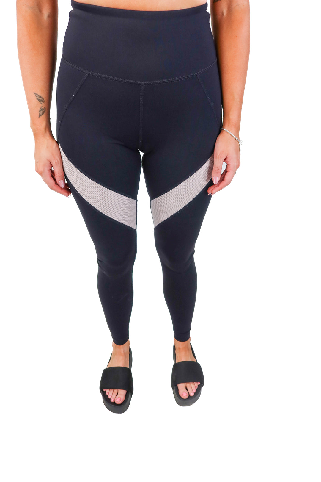 vimmia black mesh detail leggings (xs*)