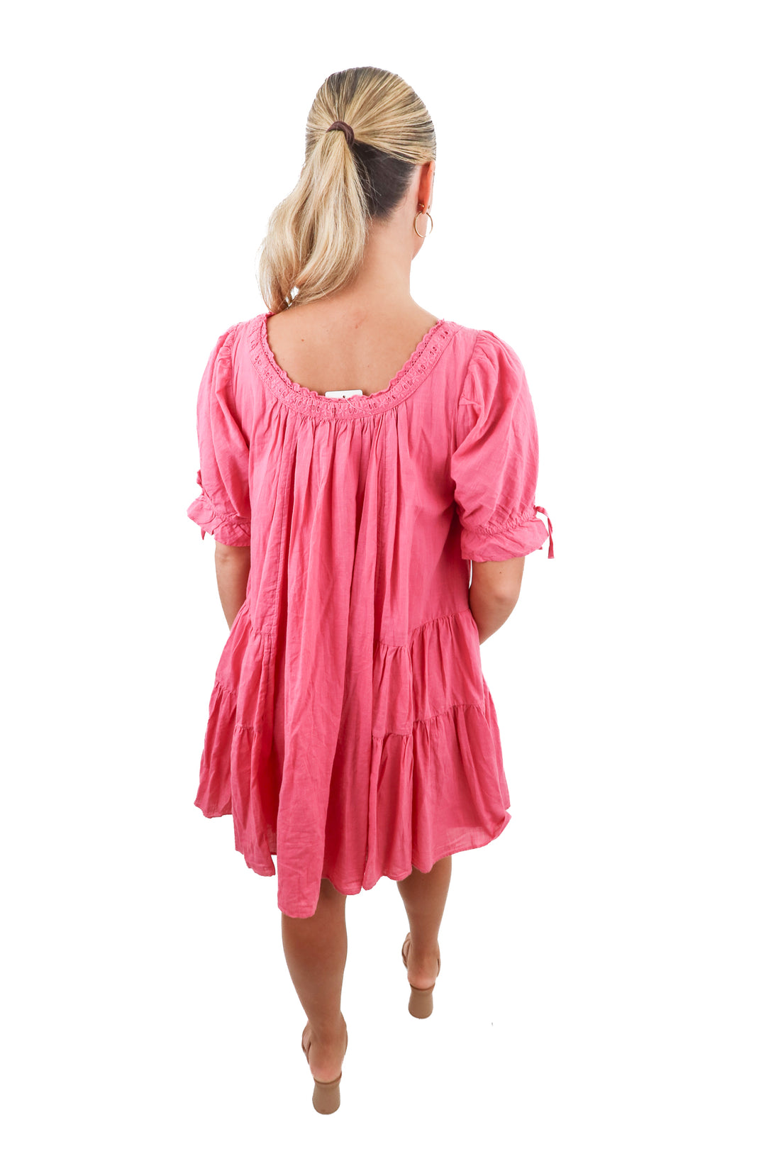 free people pink babydoll dress (xs; retail $148)