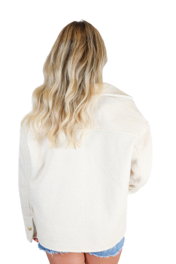 ann taylor cream sherpa jacket NWT (s; retail $168)