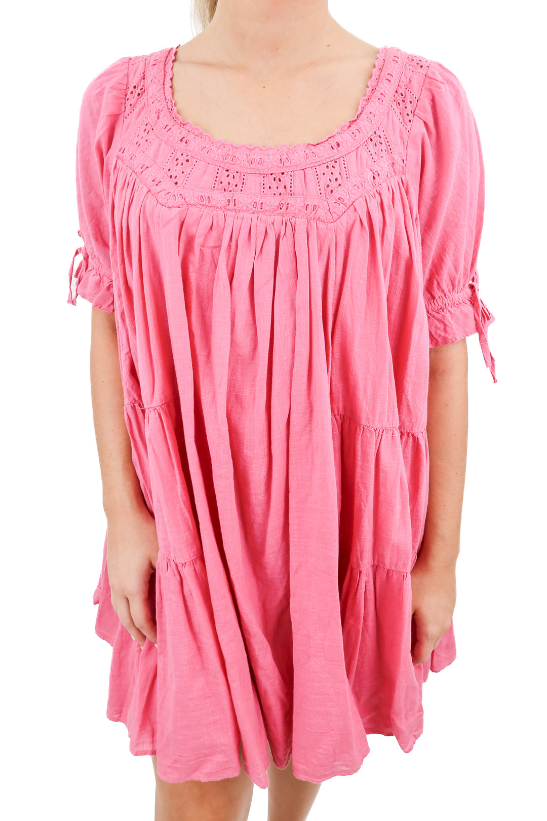 free people pink babydoll dress (xs; retail $148)