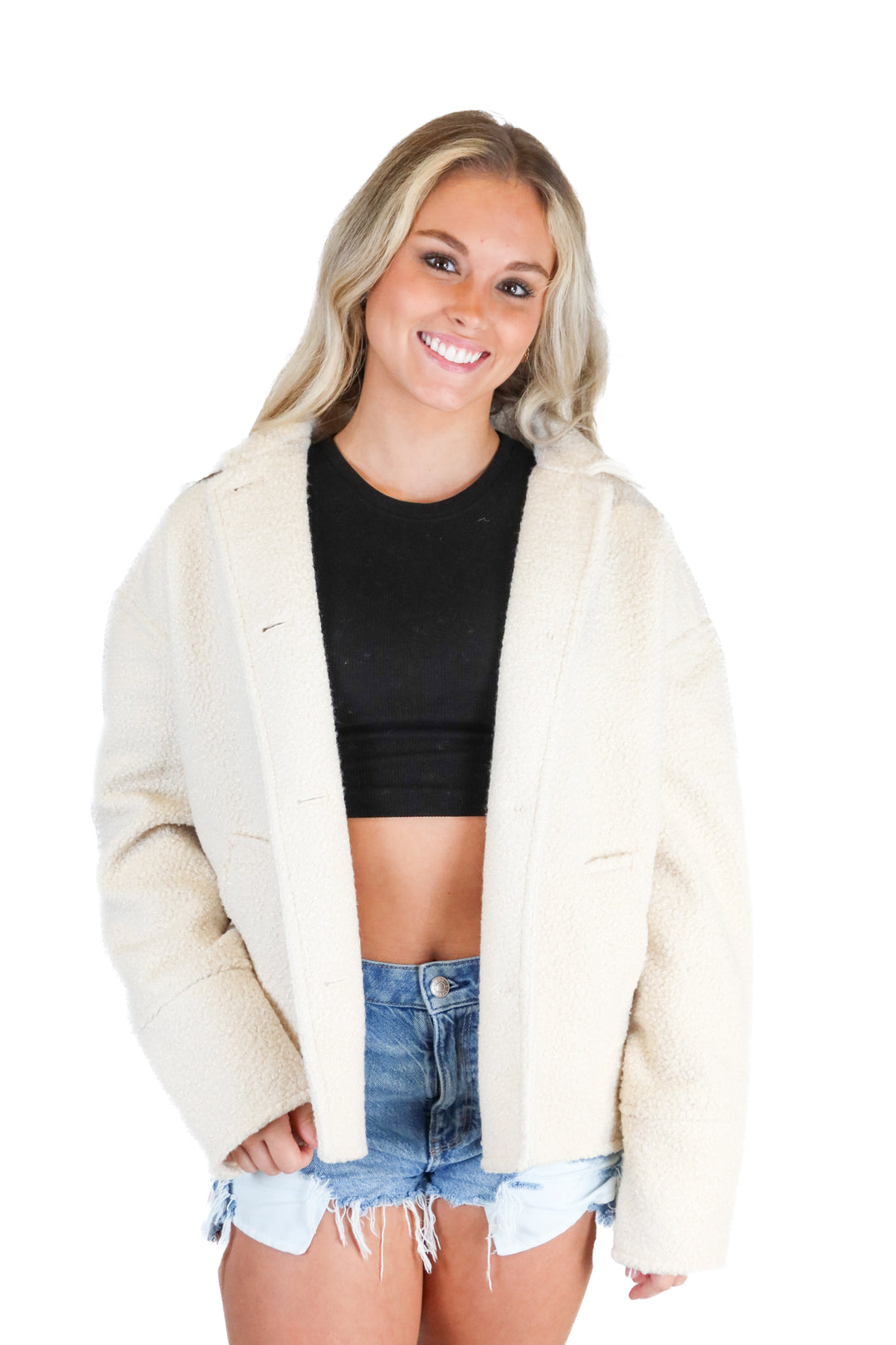 ann taylor cream sherpa jacket NWT (s; retail $168)