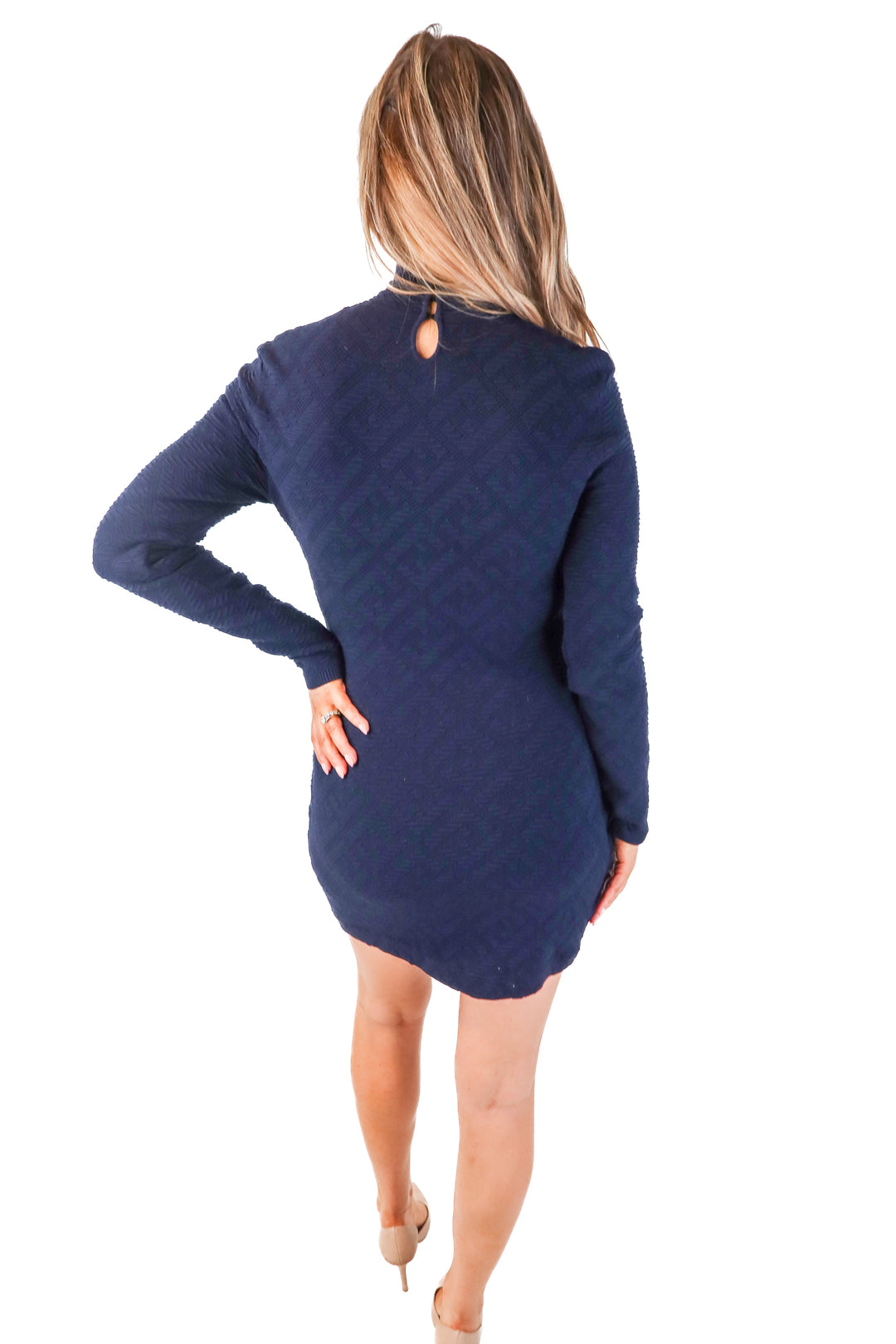 fendi navy knit long sleeve dress (IT44/ US6-8; est. retail $2,500)