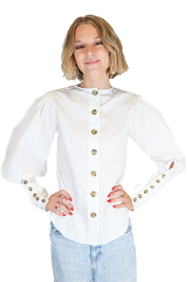 Veronica Beard White Button Blouse (2; retail $398)