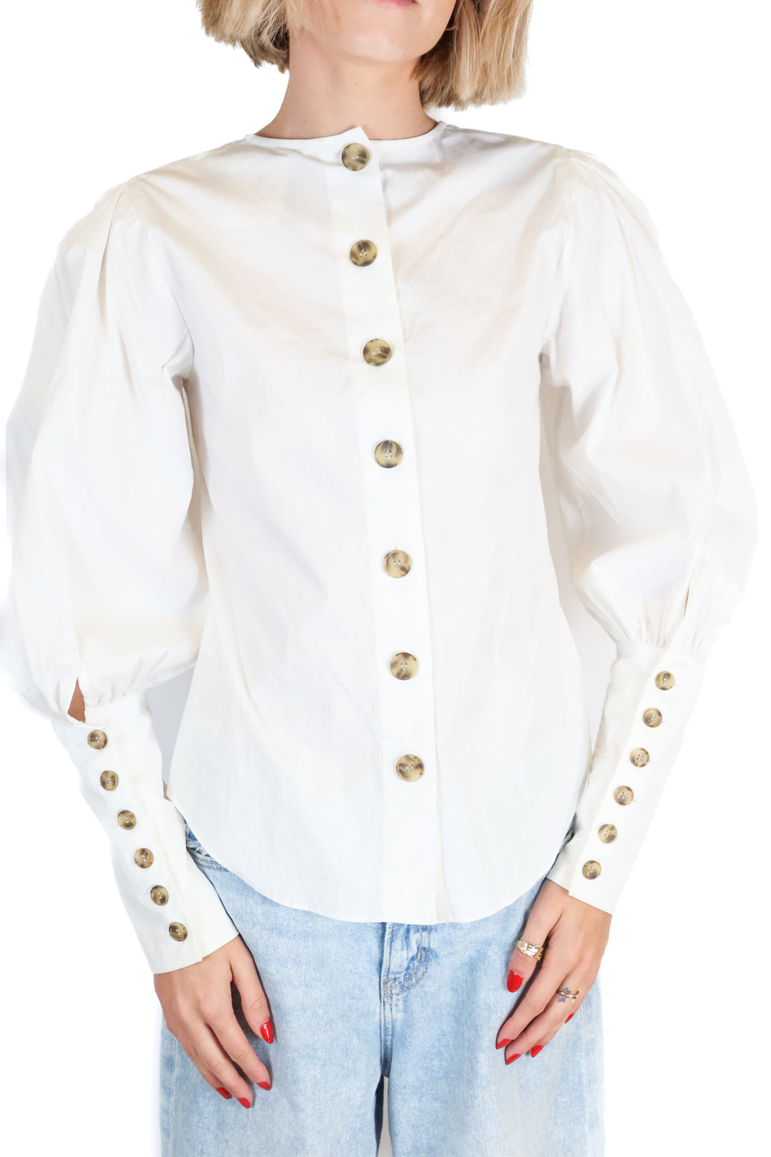 Veronica Beard White Button Blouse (2; retail $398)