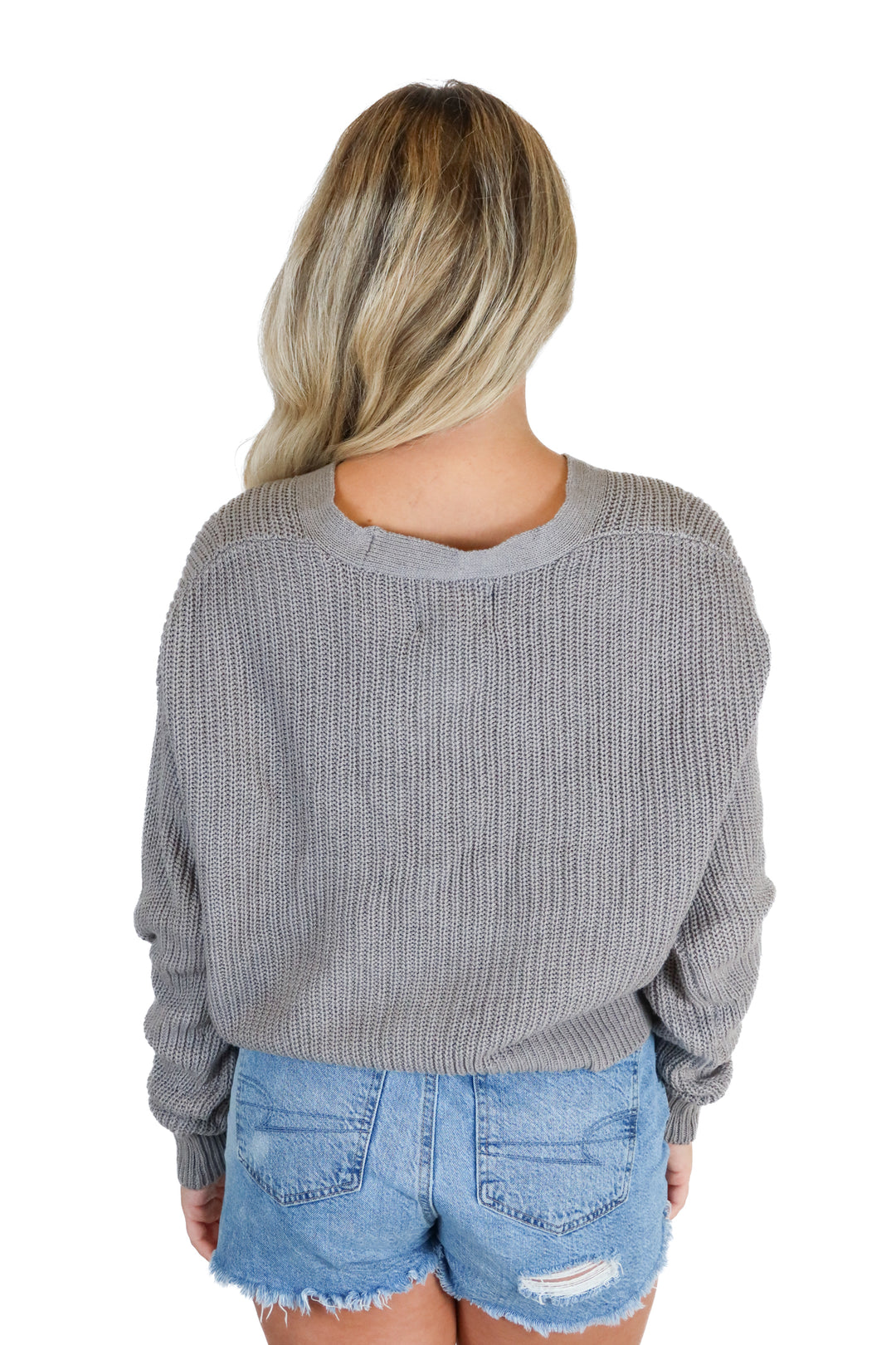 Ambiance apparel grey knit cardigan (s)