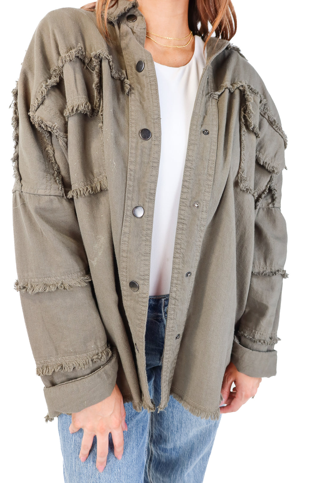 rock and roll green button up top (m)