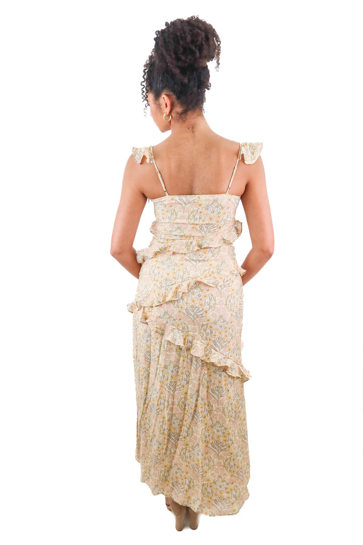 Paige Calabasas yellow floral maxi dress NWT (2; retail $399)