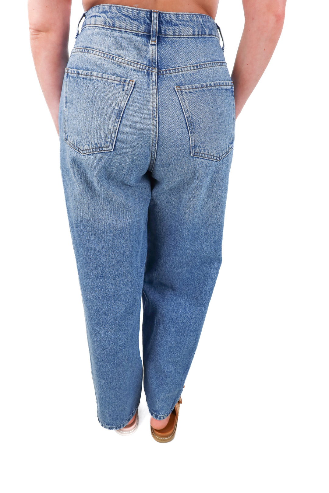 asos medium wash wide leg jeans (30)