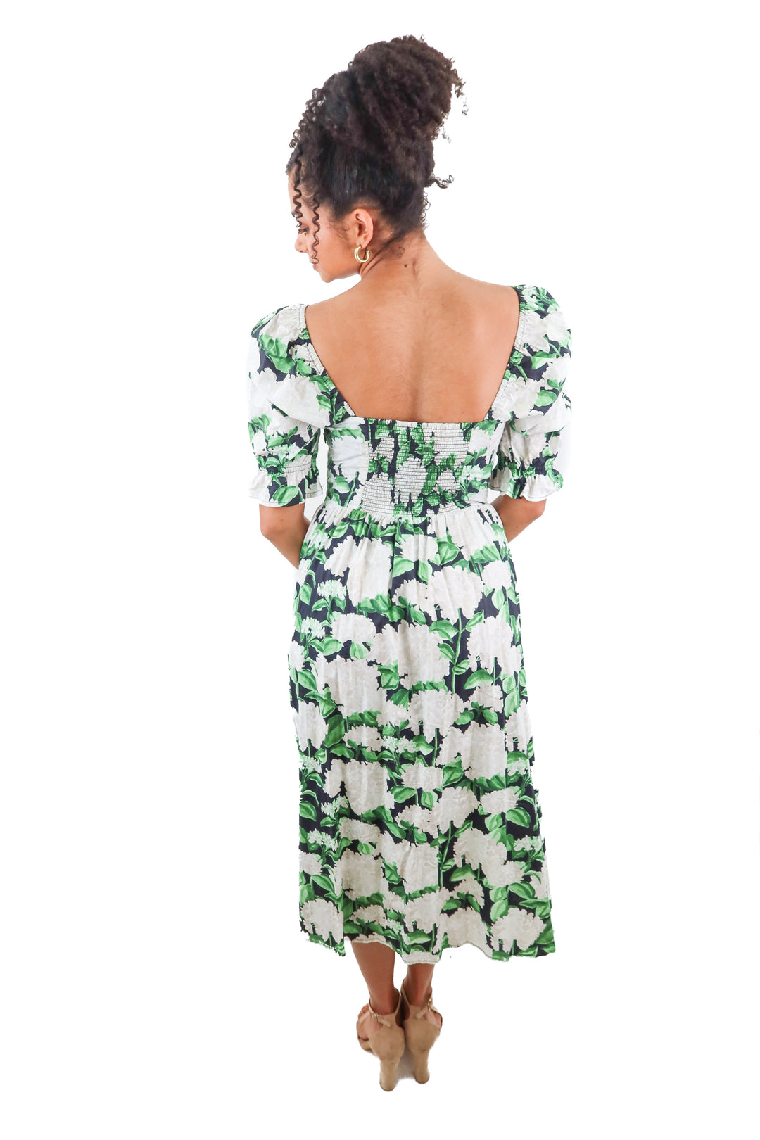 hill house green hydrangea maxi dress (s; retail $175)