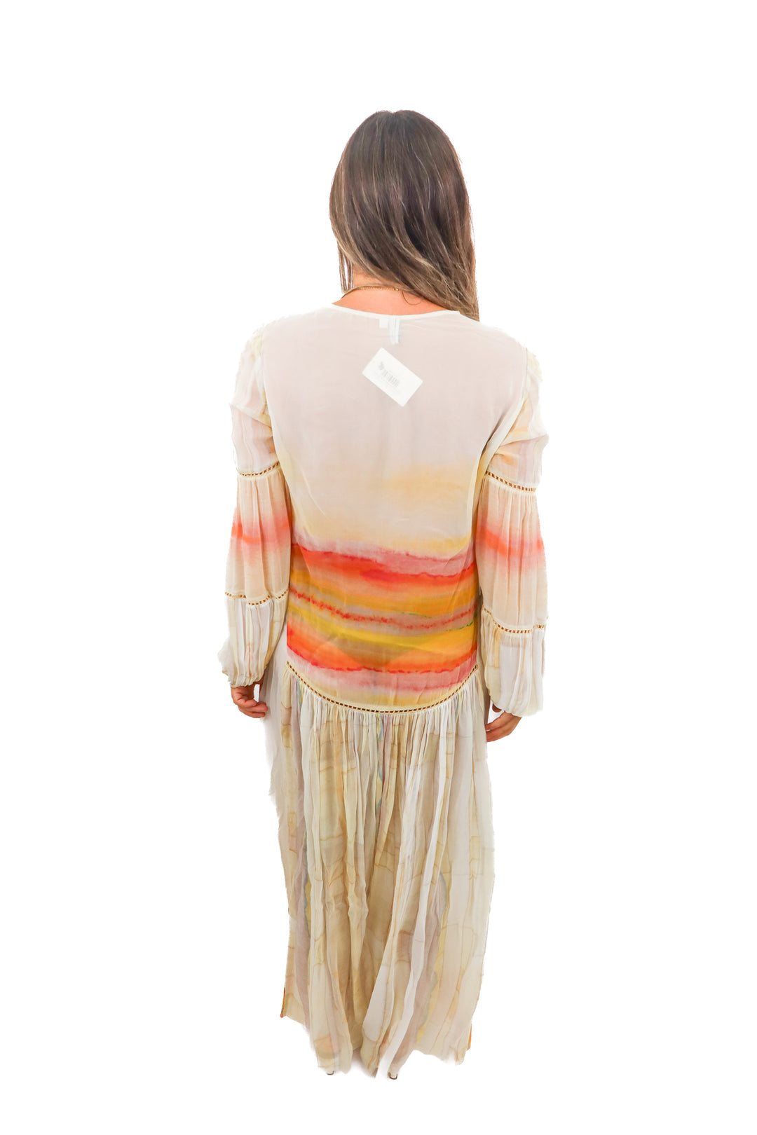blank london colorful sheer maxi dress (m; retail $231)
