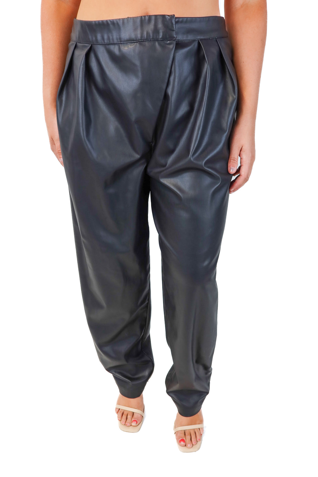 signed blake black vegan leather pants NWT (XL)