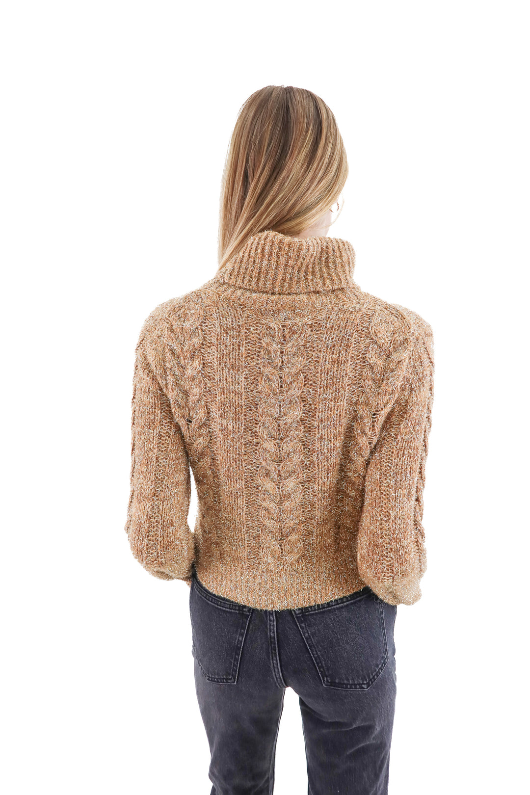 pilcro brown sparkly knit sweater (s)