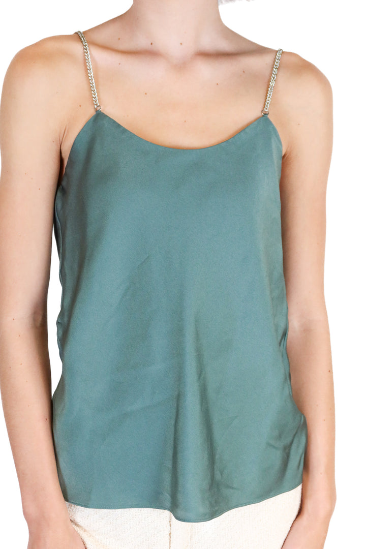 ba&sh Forrest Green Diamond Chain Tank Top (0; retail $245)