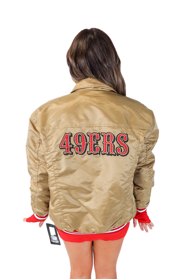 SOLD levis gold 49ers bomber jacket NWT (M; retail $188)