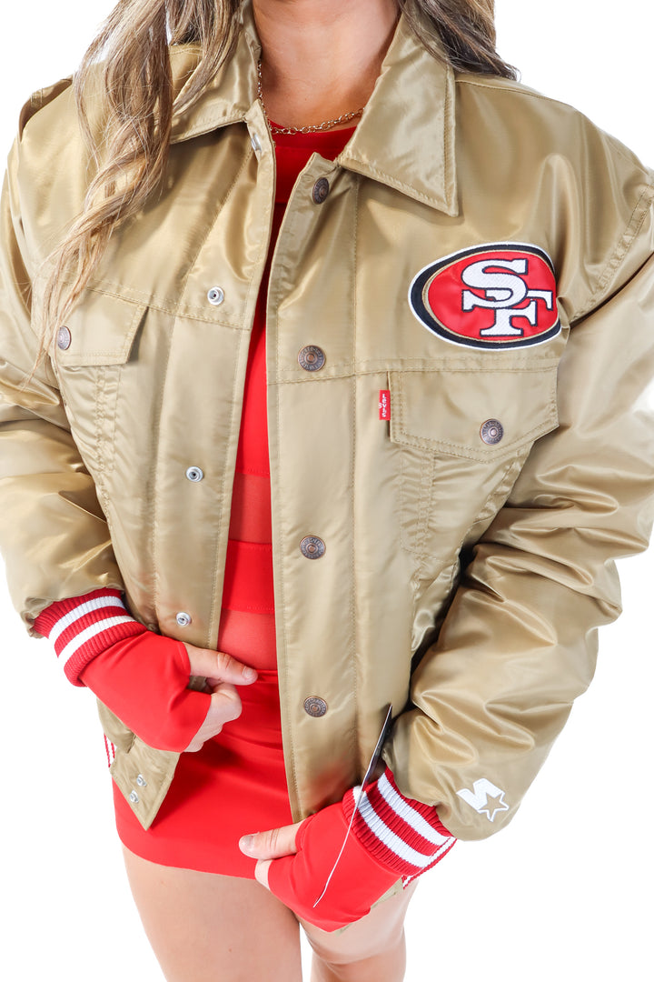 SOLD levis gold 49ers bomber jacket NWT (M; retail $188)