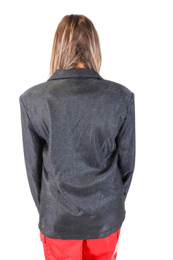 miss lola black sparkle blazer NWT (L)