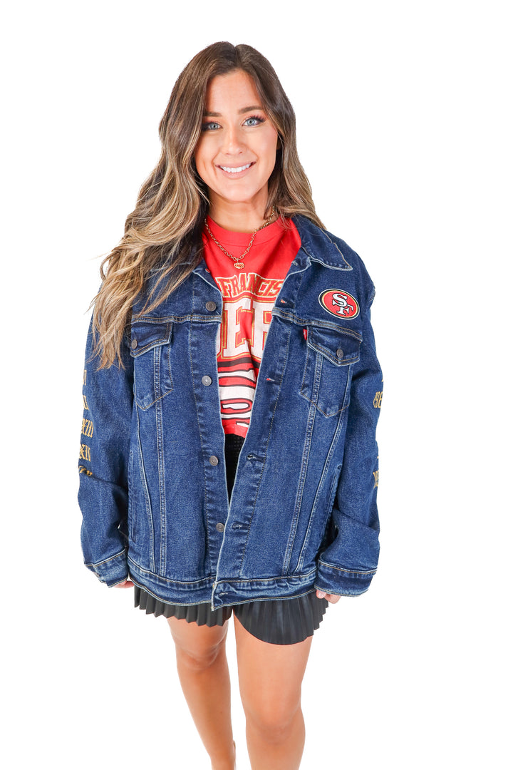 SOLD levis dark wash 49ers jacket NWT (XXL)