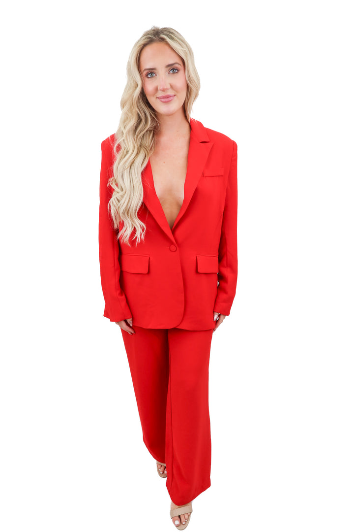 showpo red blazer set NWT (4; retail $190)