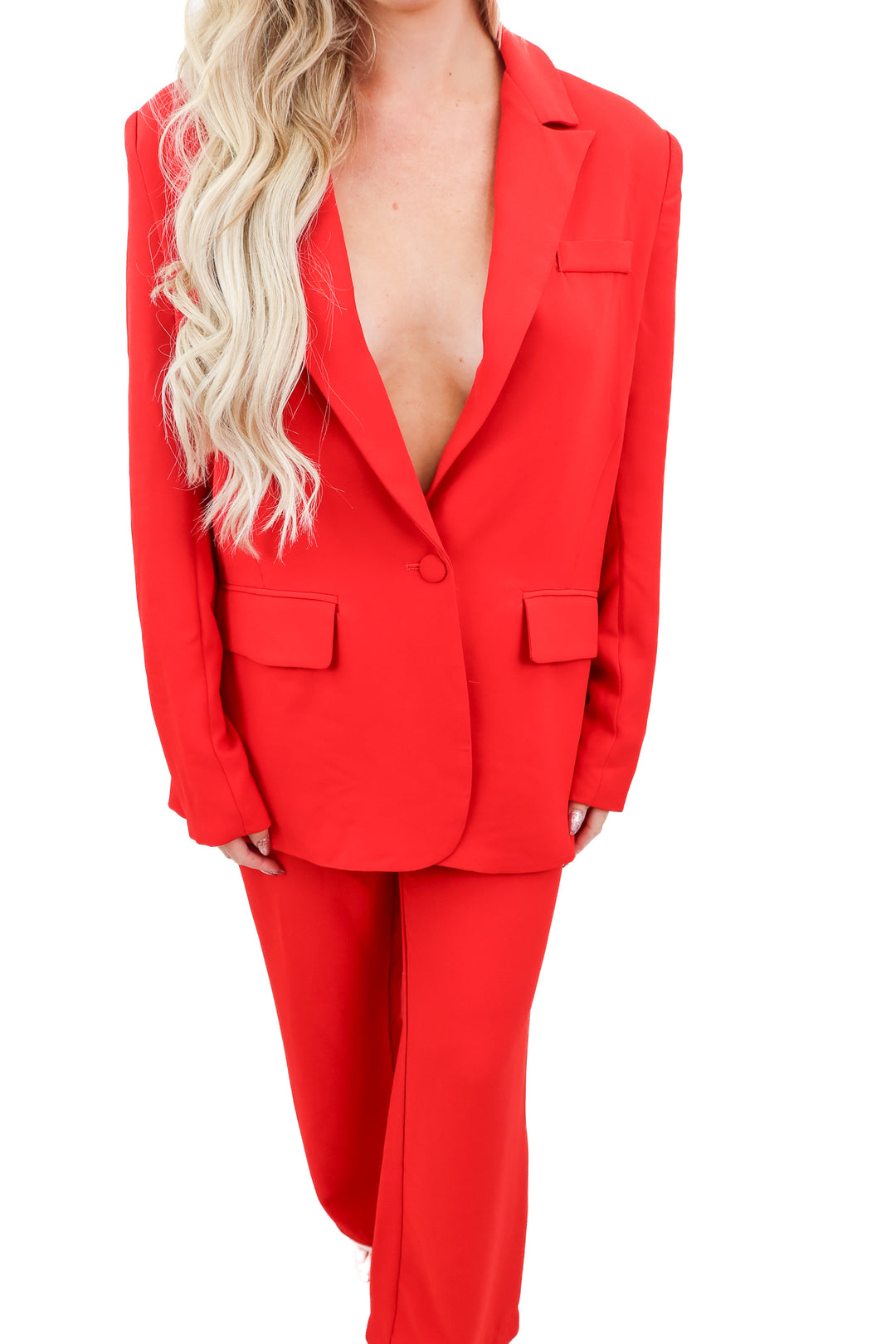 showpo red blazer set NWT (4; retail $190)