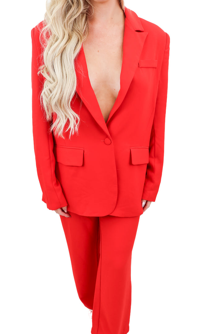 showpo red blazer set NWT (4; retail $190)