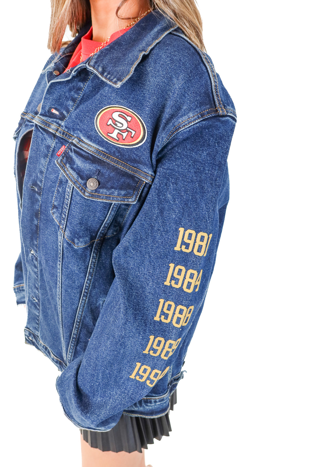 SOLD levis dark wash 49ers jacket NWT (XXL)