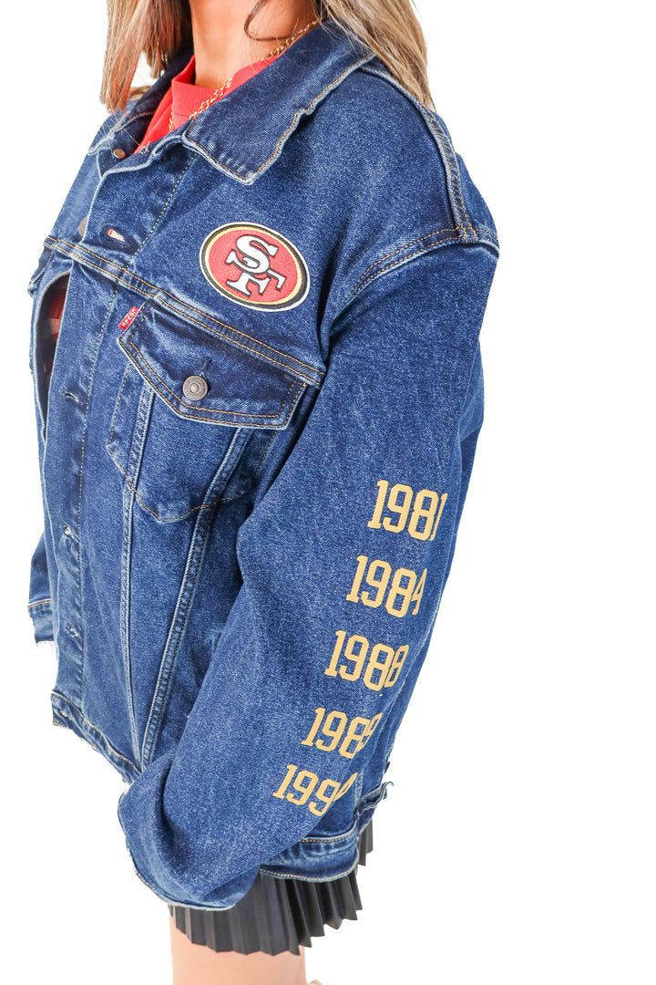 SOLD levis dark wash 49ers jacket NWT (XXL)