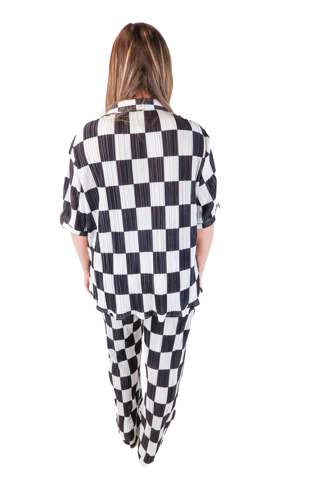 AUCTION lala black/white checkered set (L)- ends 5/20 at 8pm CT