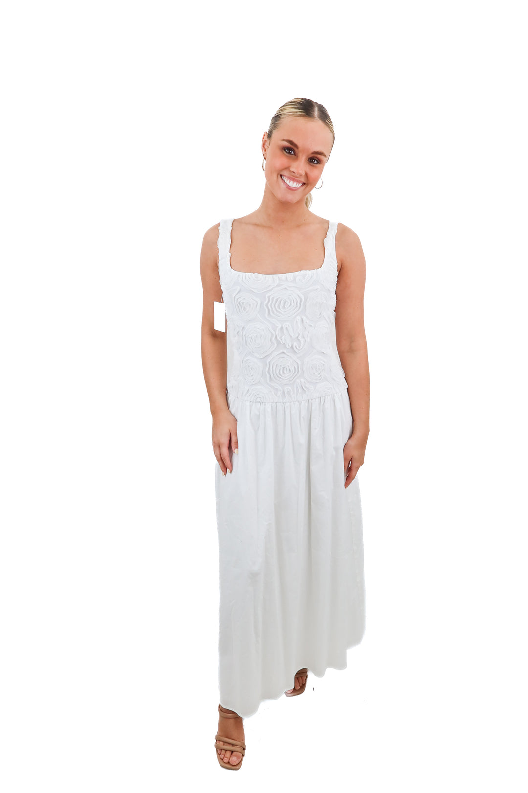show me your mumu white rose maxi dress (s; retail $228)