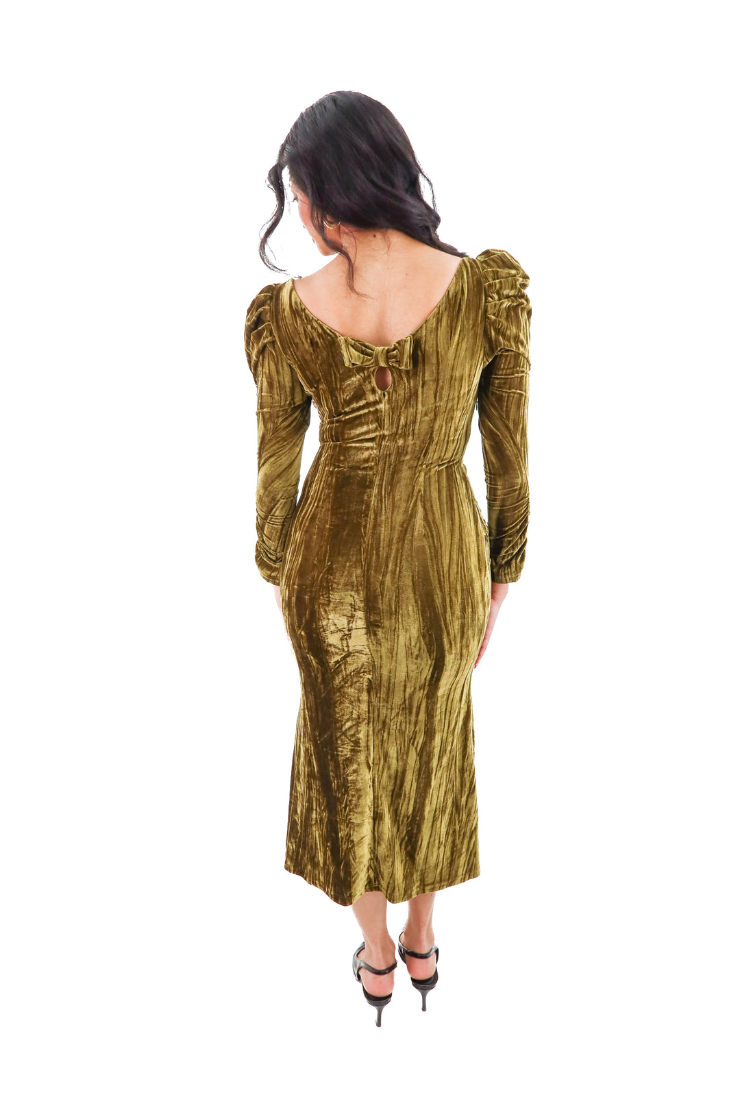 lacemade collection olive velour renaissance dress (m; retail $110)