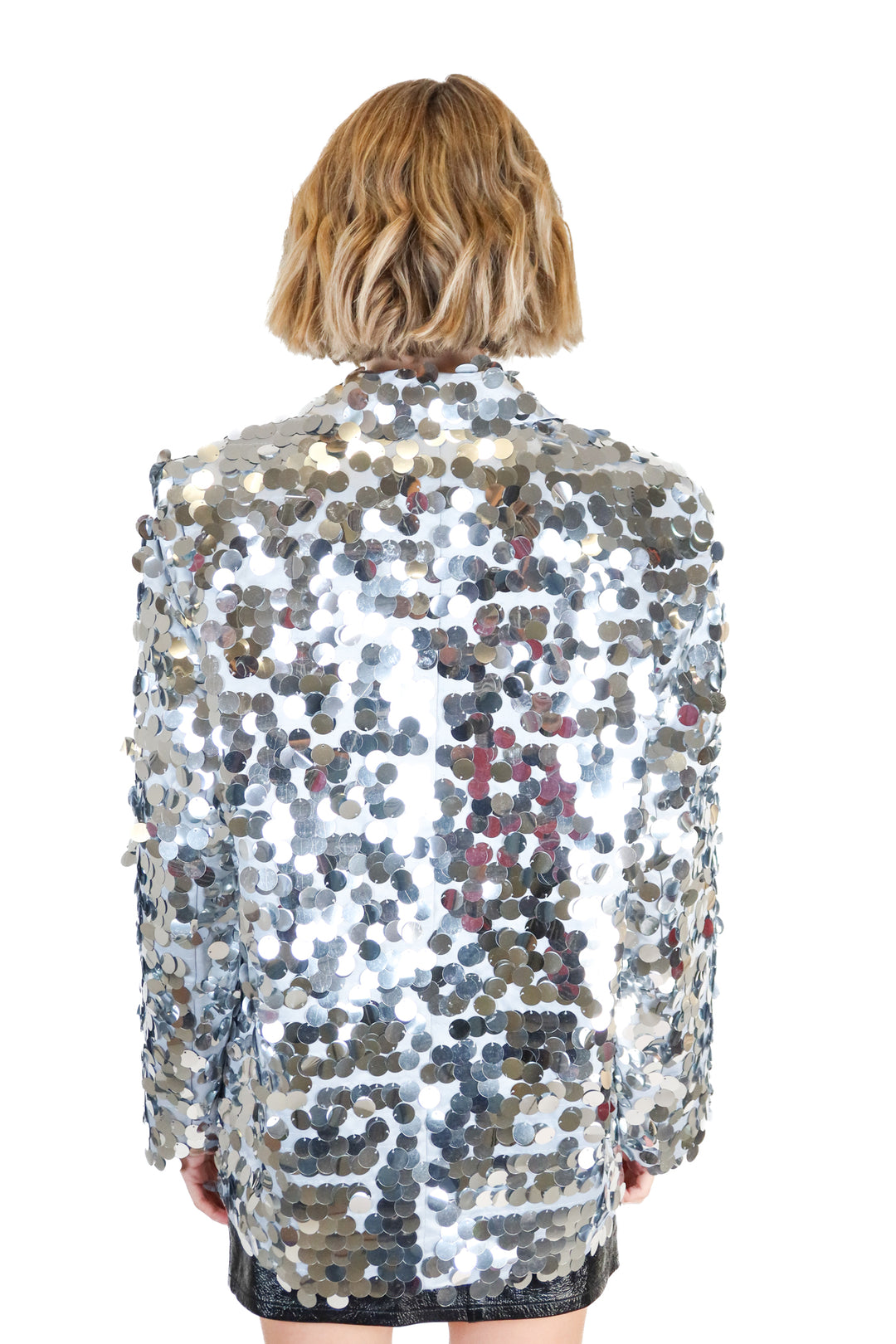 NA-KD Silver Paillette Sequin Blazer (34; retail $129.50)