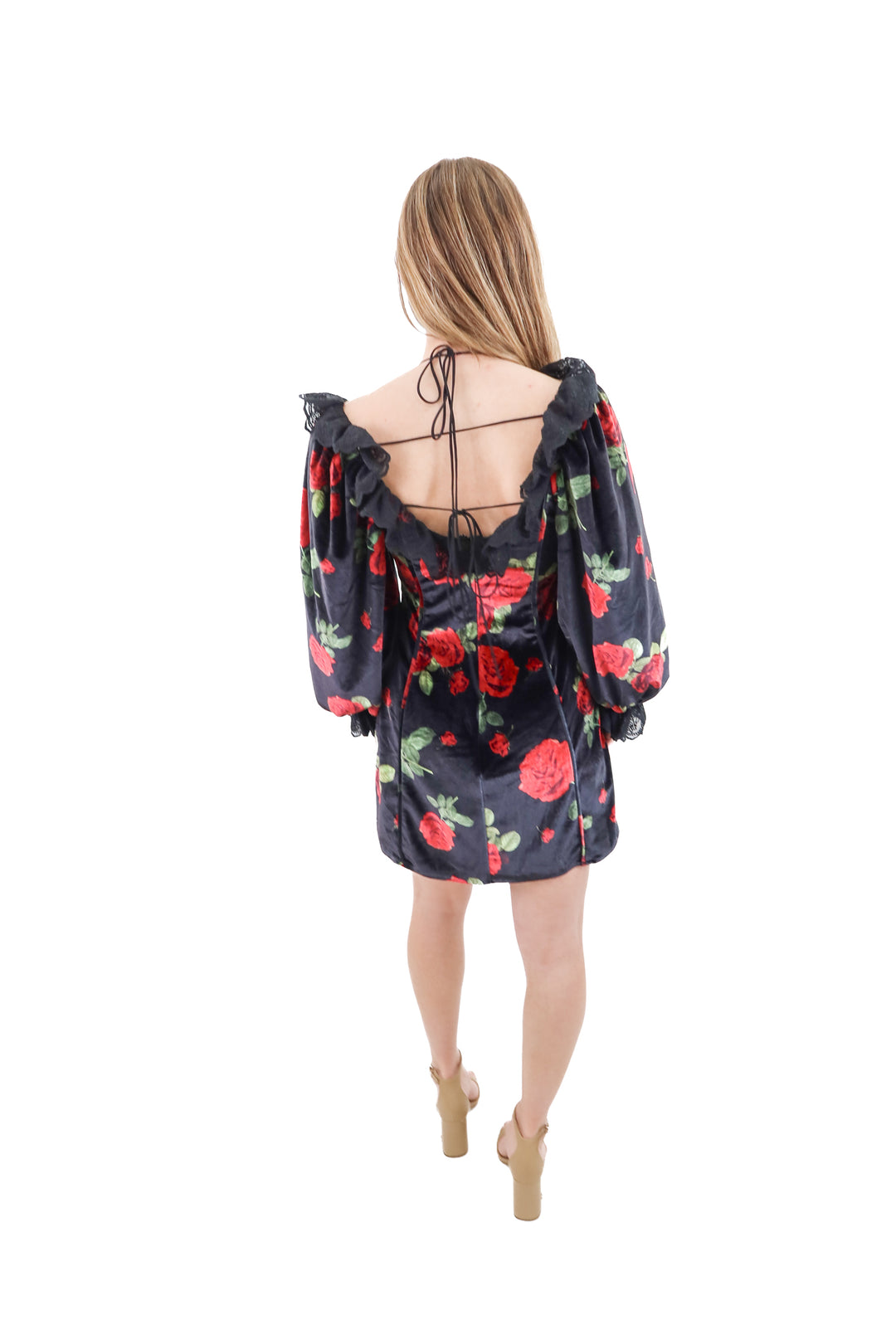 for love & lemons black rose mini dress (s; retail $250)