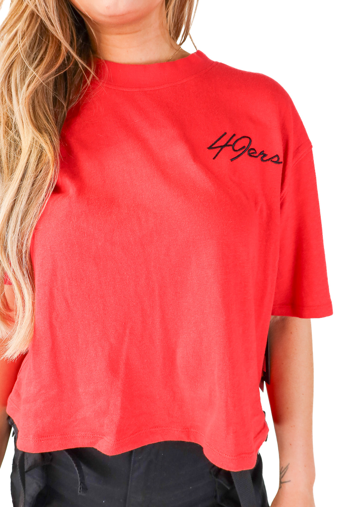 AUCTION junk food clothing red mockneck 49ers tee (L) GAMEDAY- ends 5/20 at 8pm CT