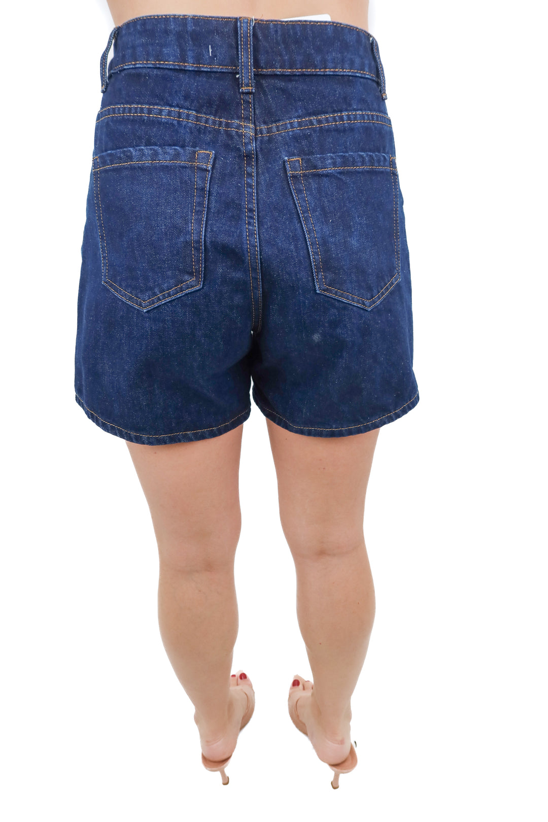 DISSH dark wash hi rise shorts (4)