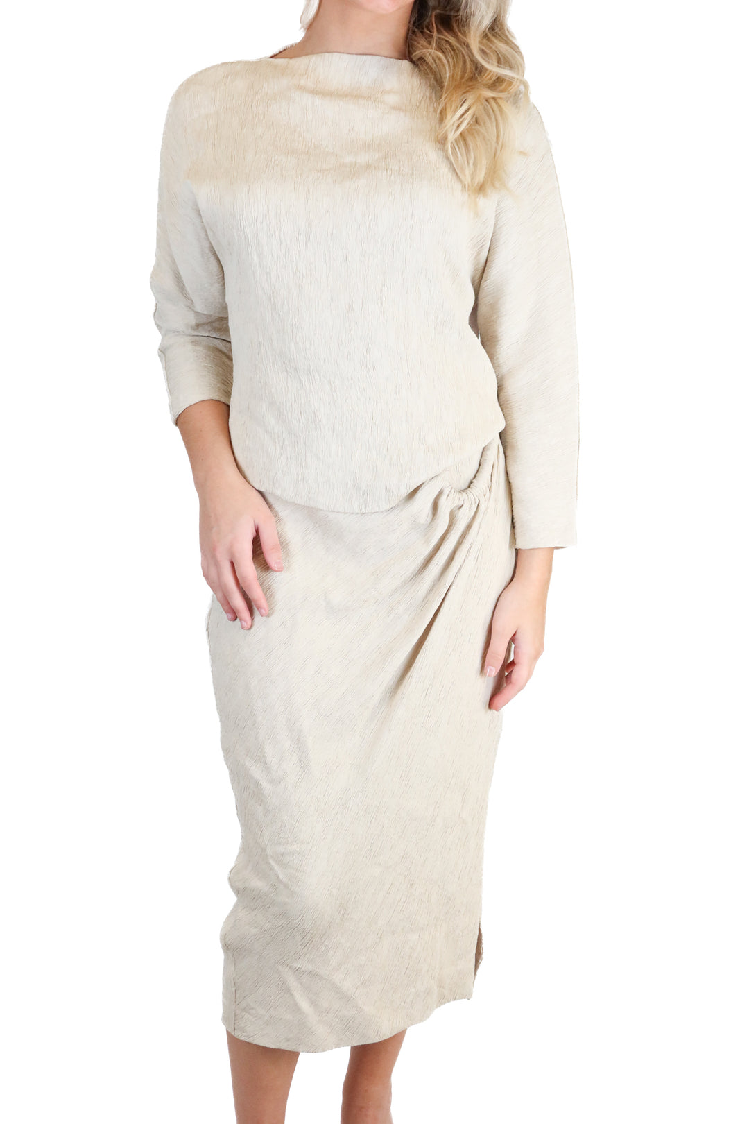 Trina Turk beige textured skirt set NWT (XS; $446)