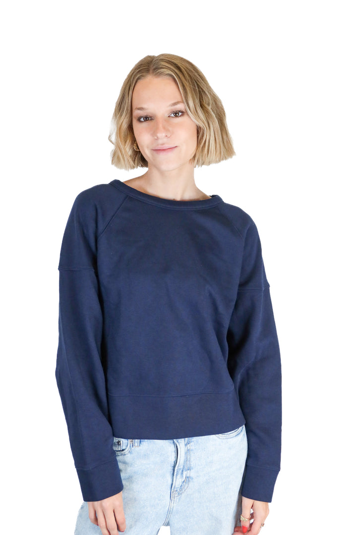 Ann Taylor Navy Sweatshirt NWT (S; retail $69.50)