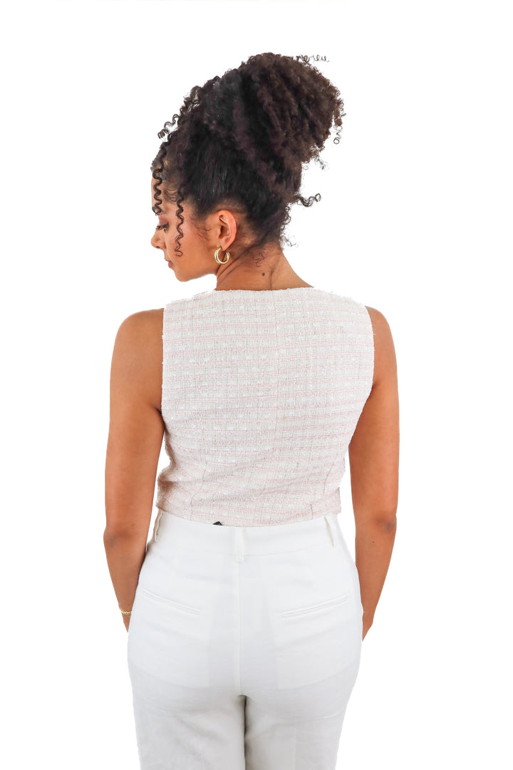 vici pink plaid vest (s; retail $48)