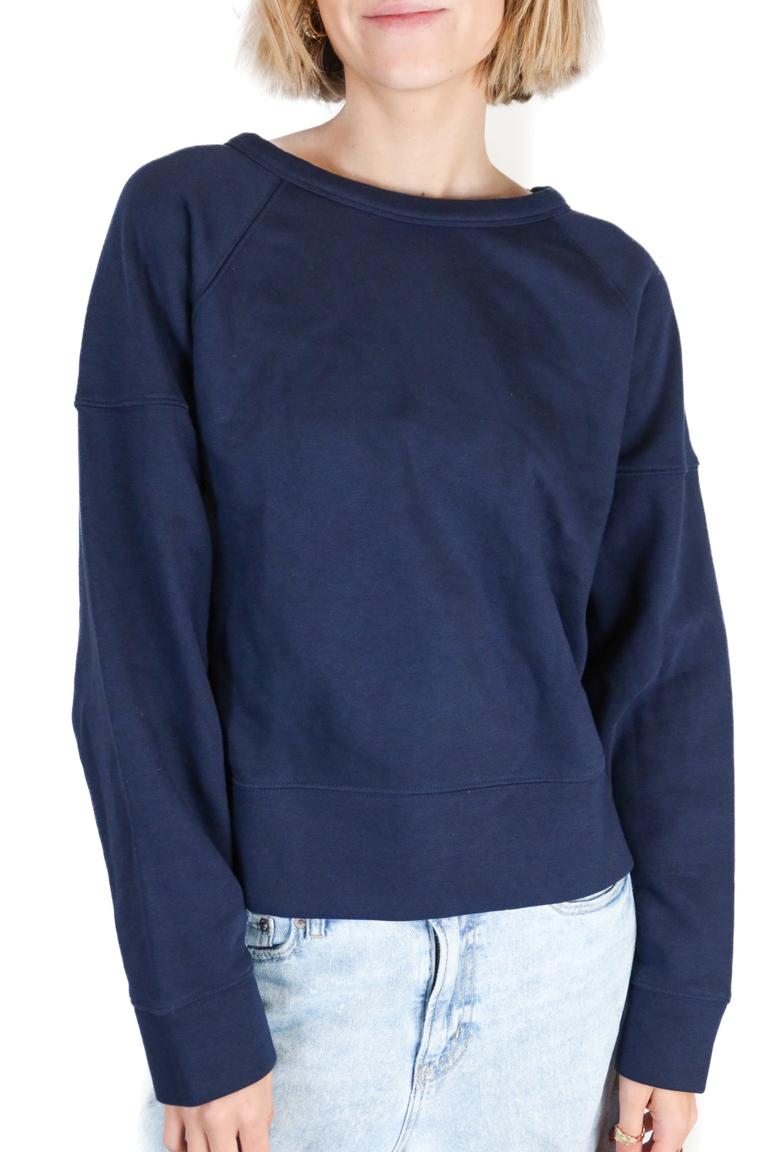 Ann Taylor Navy Sweatshirt NWT (S; retail $69.50)