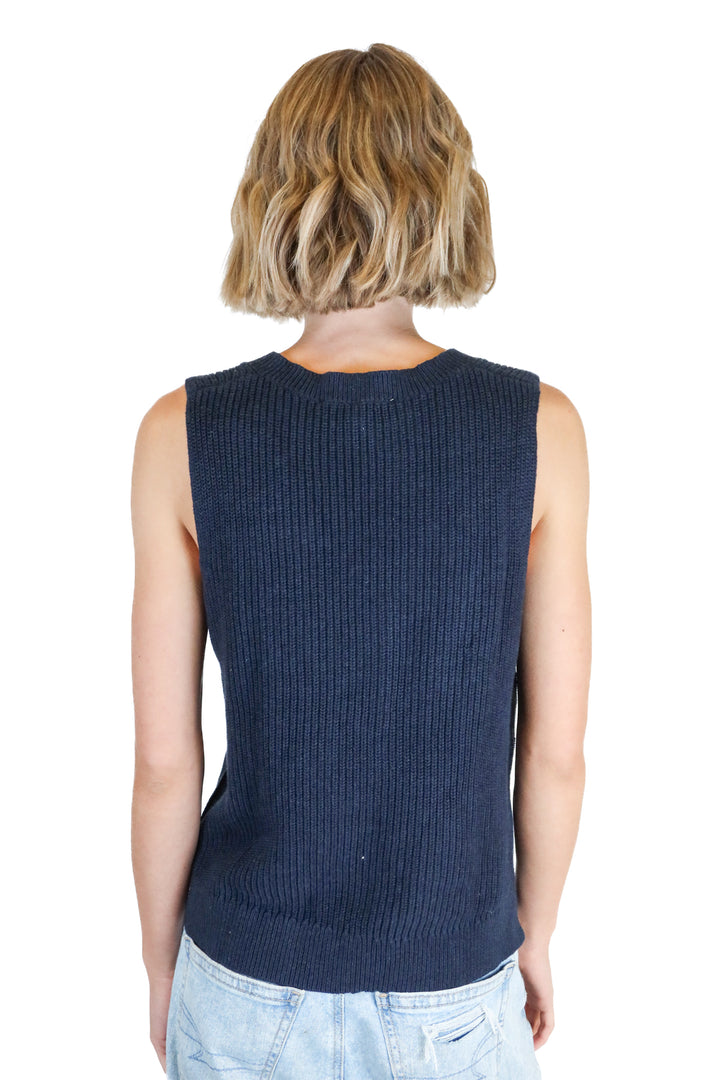 Seasalt Cornwall Navy Knitted Sweater Vest NWT (4; retail $75)