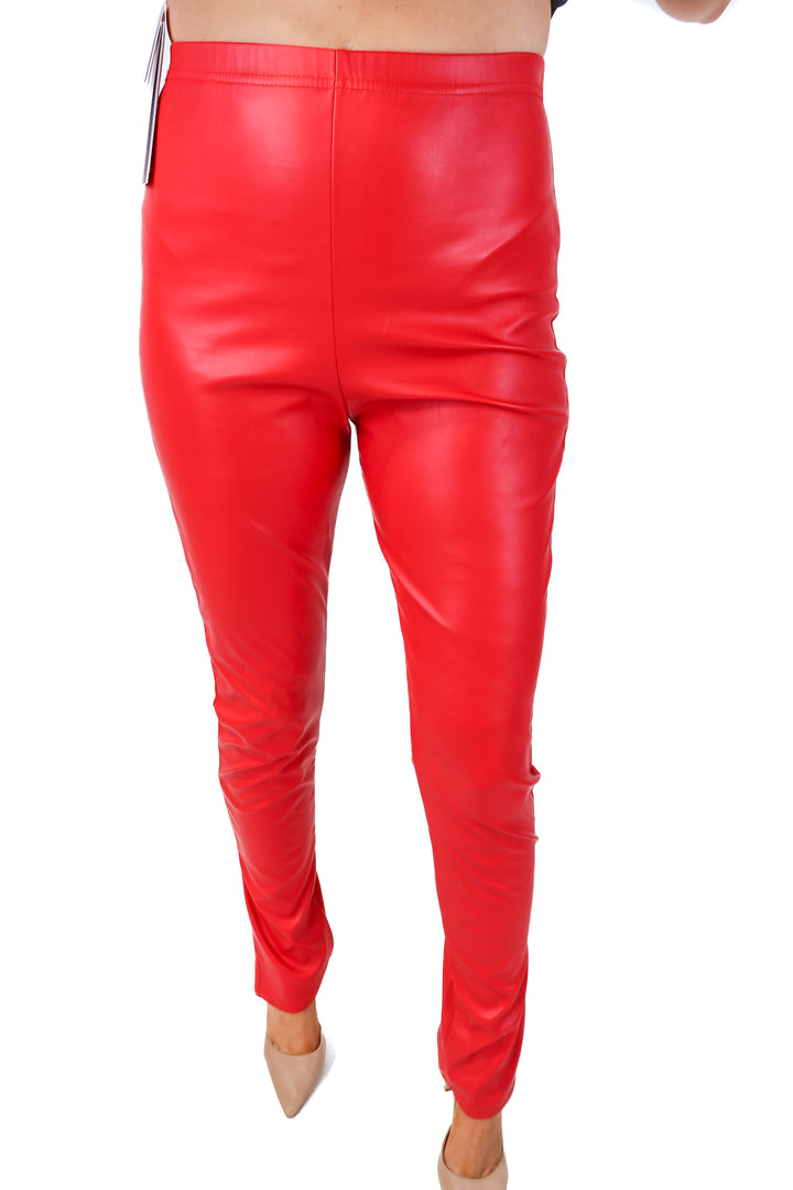 pretty little thing red vegan leather leggings (8)
