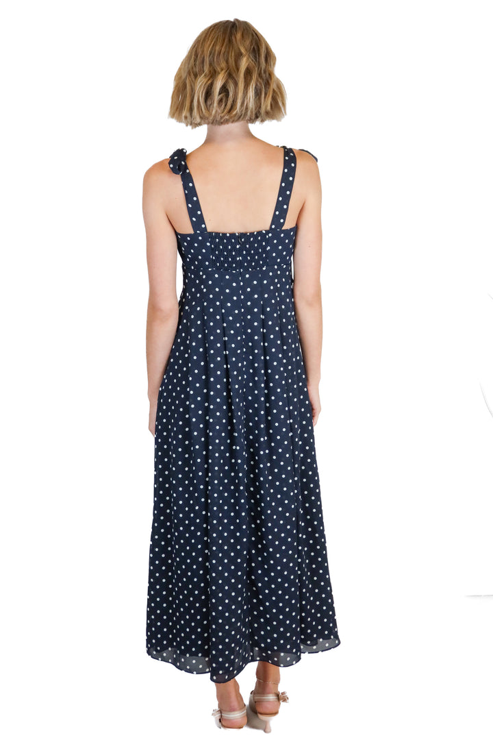 Madewell navy blue polka dot maxi dress NWT (0; retail $158)
